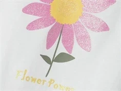 Printet pink og gul blomst med glimmer på Name It T-shirt 13241599 bright white